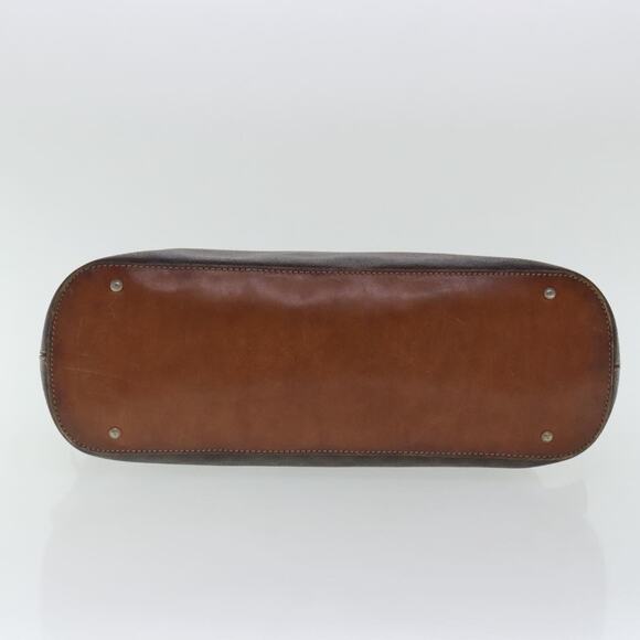 CELINE Macadam Canvas Hand Bag Pvc Leather Gold Brown - Picture 6 of 16